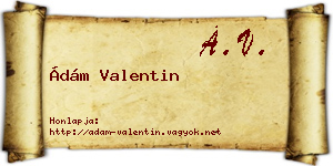 Ádám Valentin névjegykártya